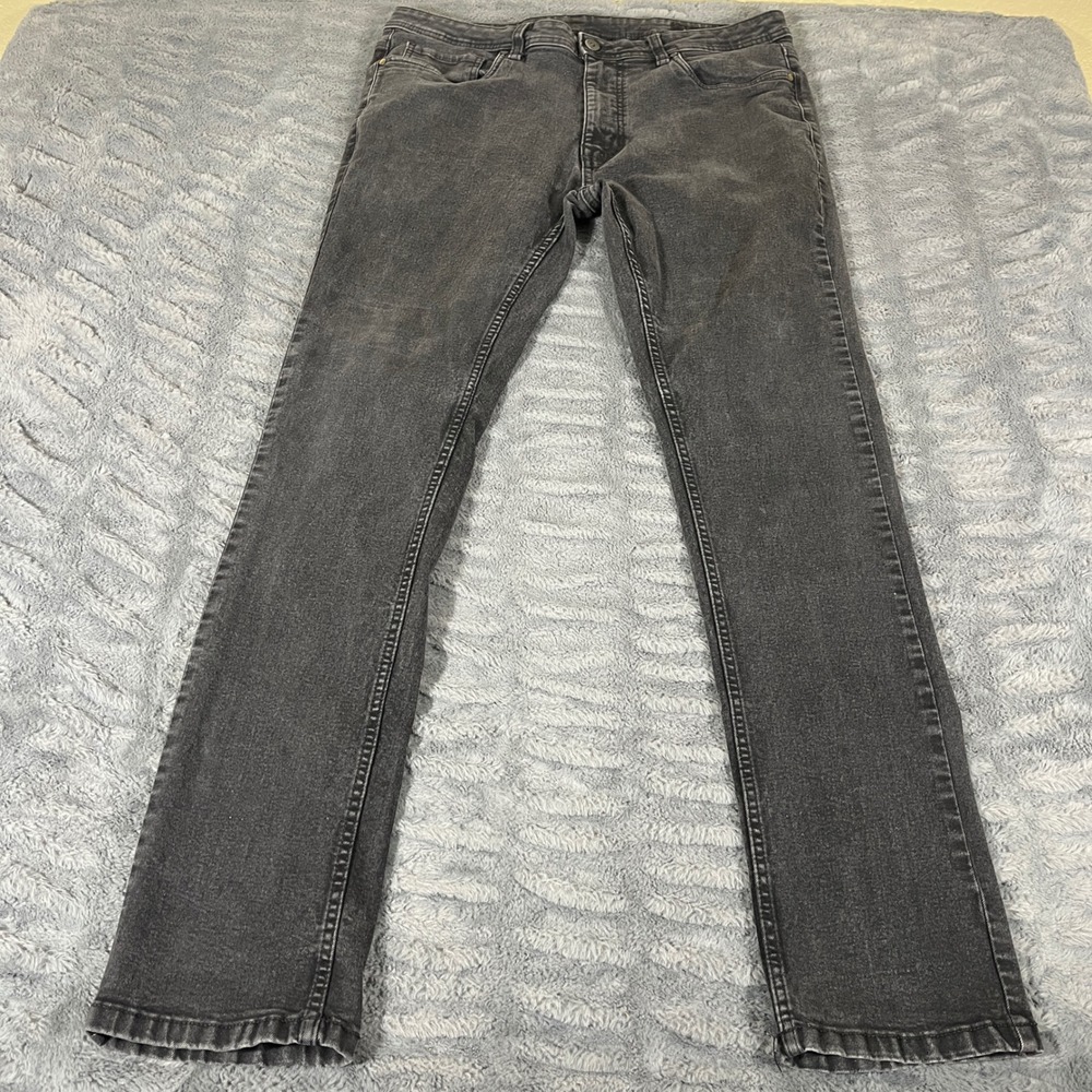 The Perfect Jean NYC Mens Slim Fit Faded Black Stretch Jeans 36x34 JUSTIBBDT34